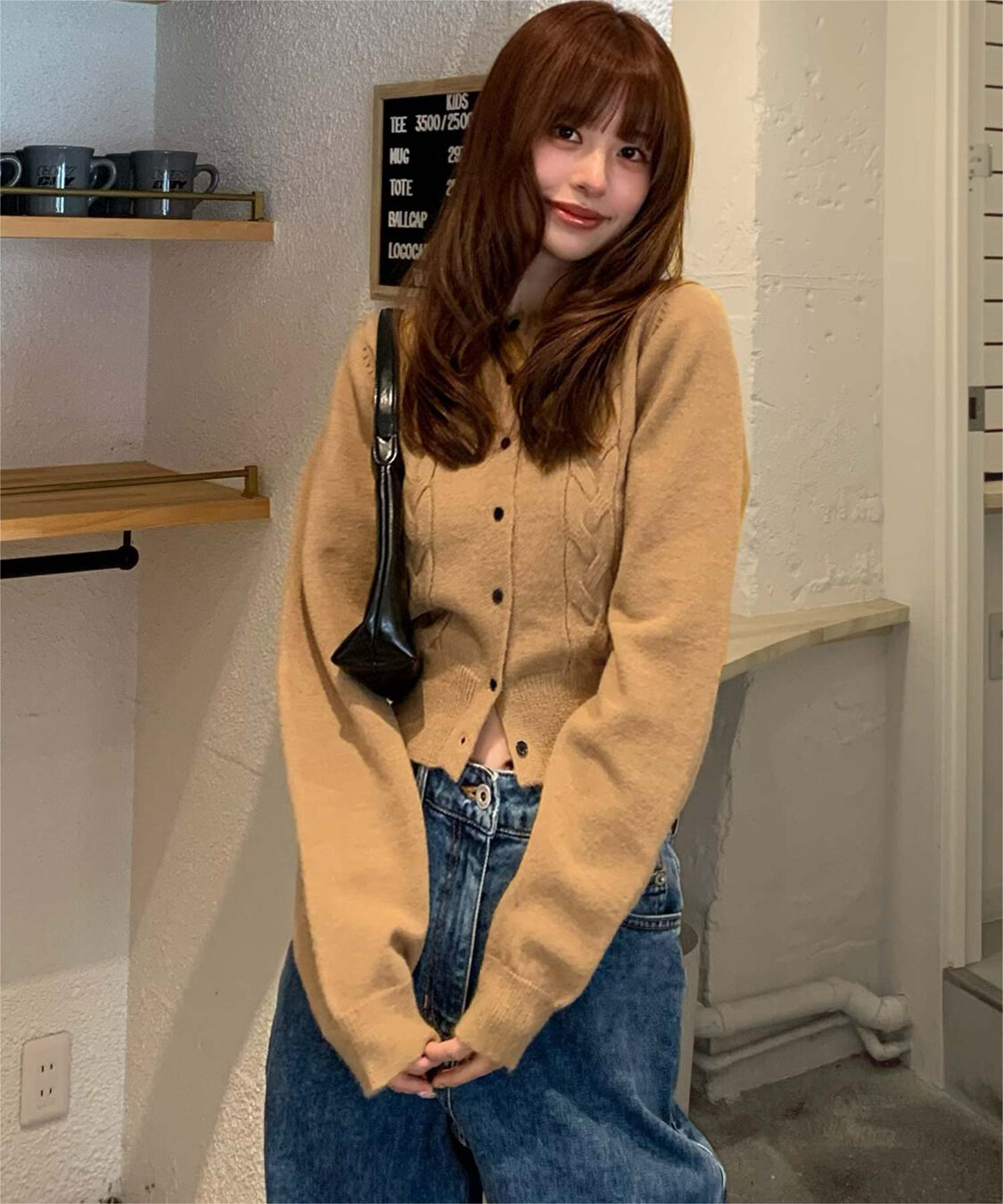 titivate「【いつきさんコラボアイテム】ケーブルデザインニットカーディガン」|ニット・セーター|