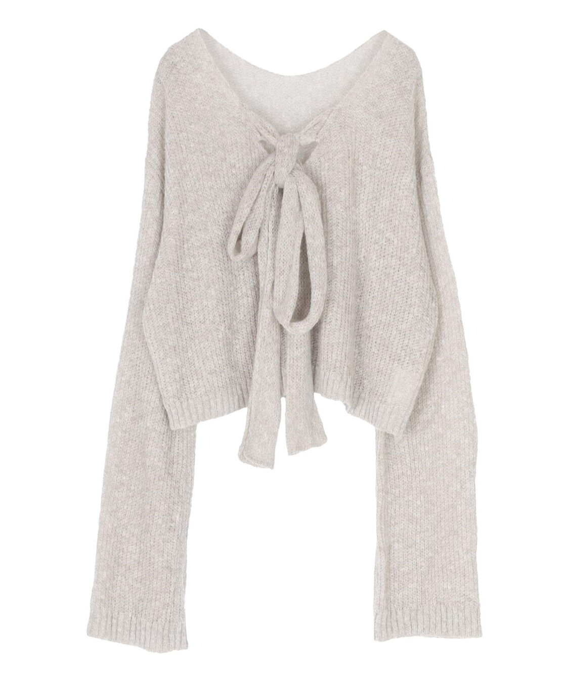 titivate「【いつきさんコラボアイテム】前後2wayリボンデザインシアーローゲージニット」|ニット・セーター|