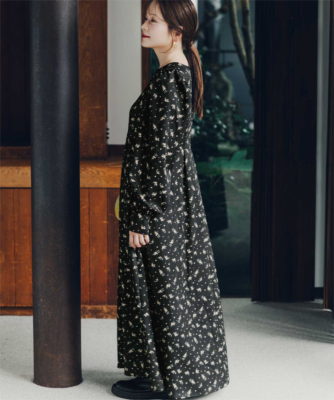 titivate「【高山直子さんコラボアイテム】ボリュームギャザースリーブフレアワンピース」|ワンピース|