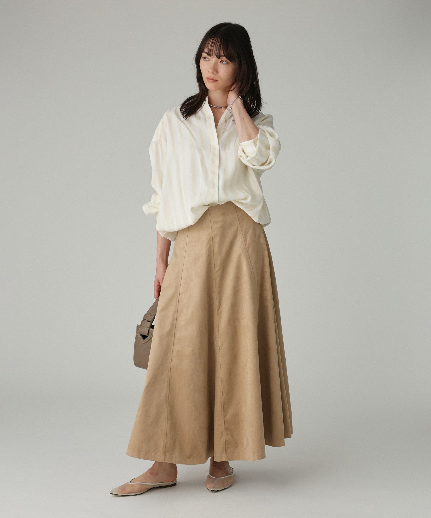 BABYLONE「フェイクスエードフレアスカート」|スカート|