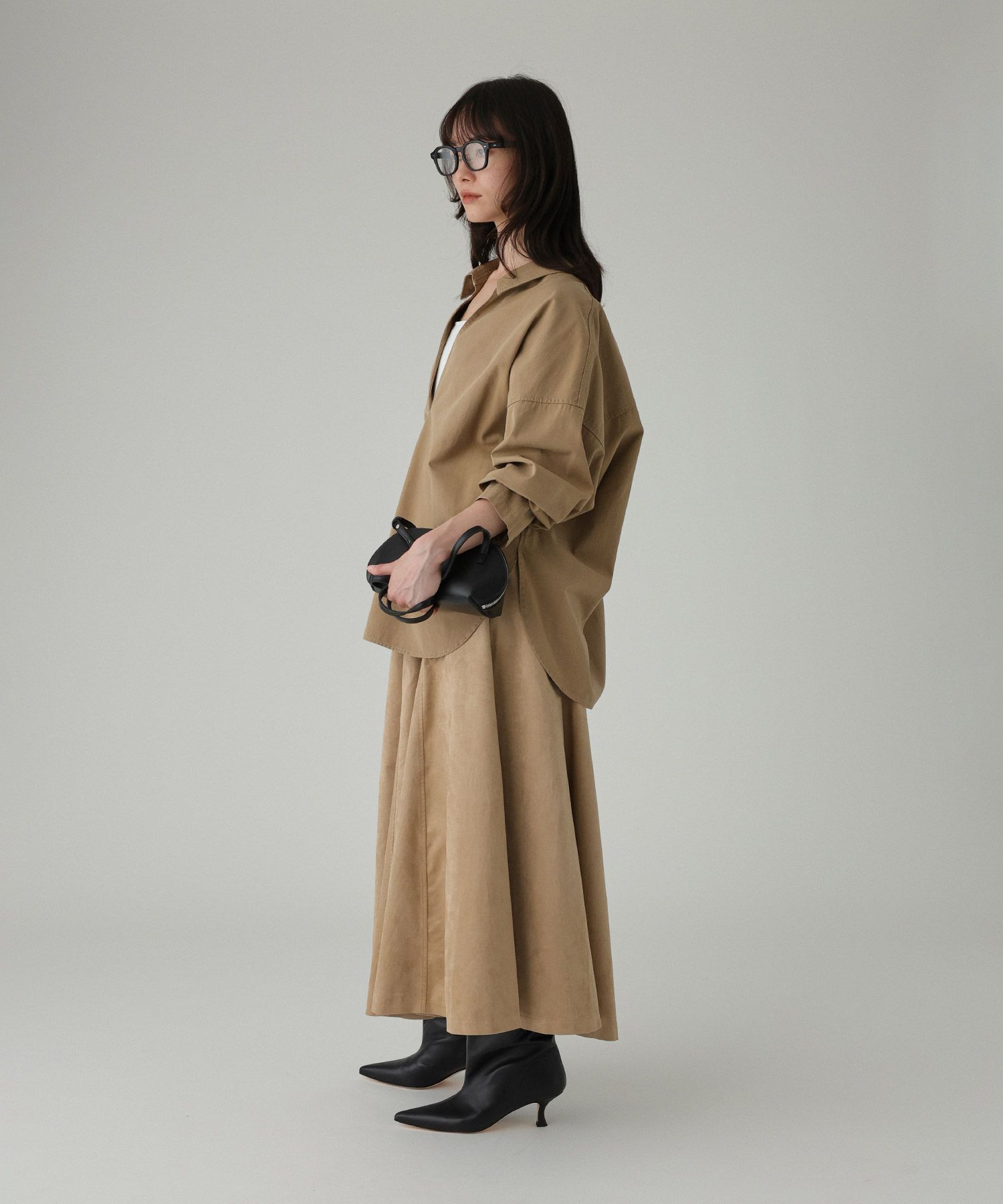 BABYLONE「フェイクスエードフレアスカート」|スカート|