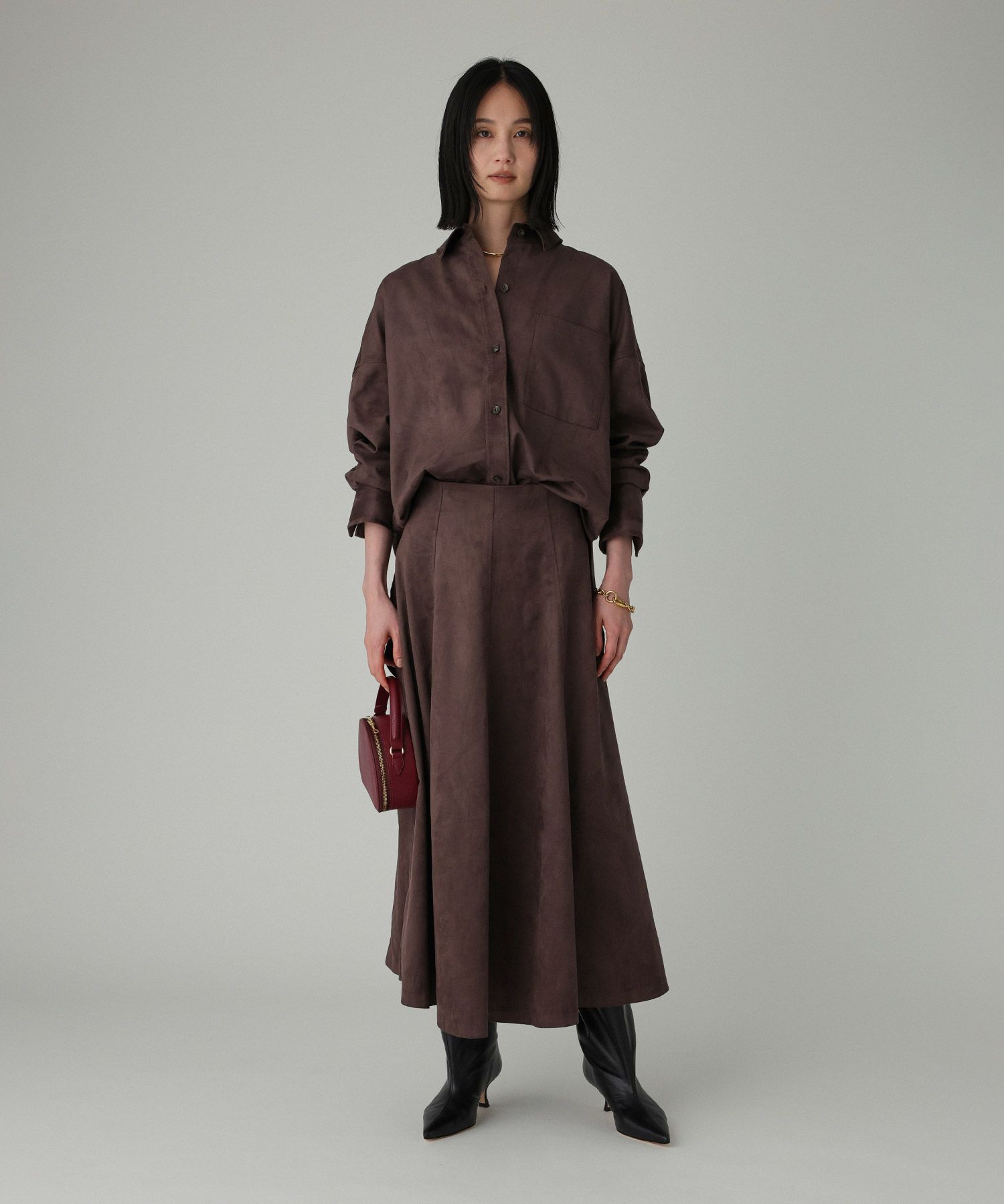 BABYLONE「フェイクスエードフレアスカート」|スカート|