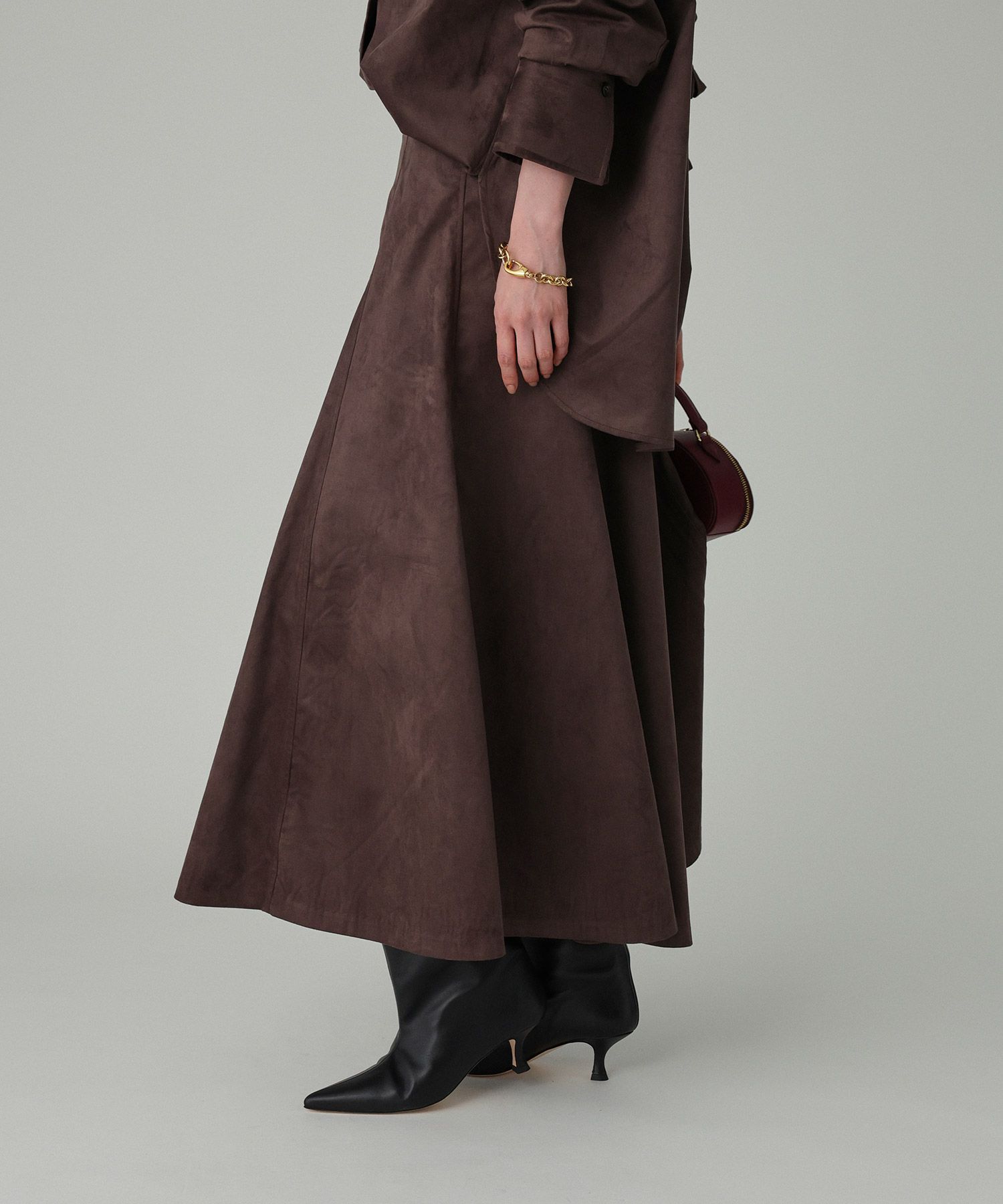 BABYLONE「フェイクスエードフレアスカート」|スカート|