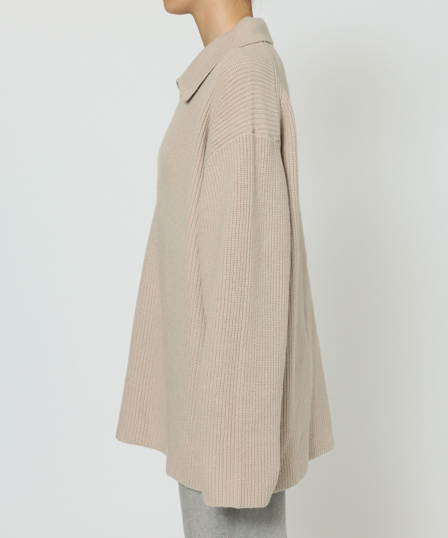 BABYLONE「スキッパーミドルゲージニットプルオーバー」|ニット・セーター|