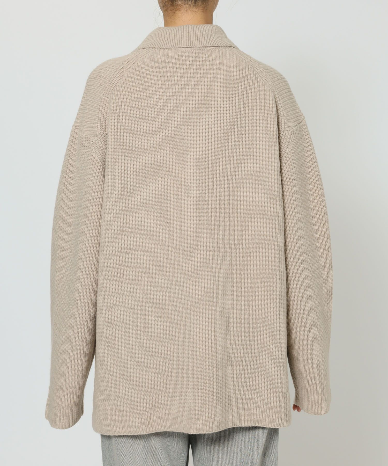 BABYLONE「スキッパーミドルゲージニットプルオーバー」|ニット・セーター|