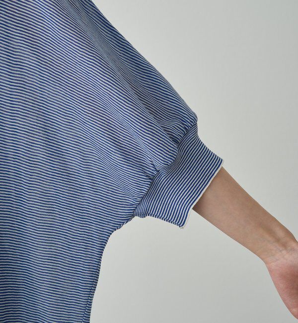  「ミジンボーダー袖口リブTシャツ」|Tシャツ・カットソー|