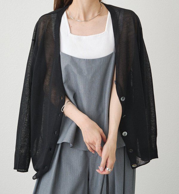  「【日焼け・冷房対策に◎】シアーカーディガン」|カーディガン|ブラック