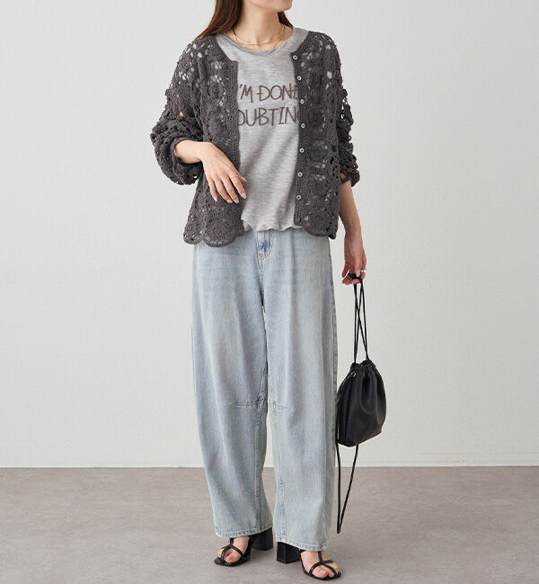  「【25AW】カギ針編み風カーディガン」|カーディガン|