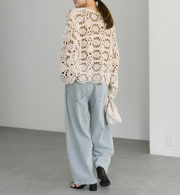  「【25AW】カギ針編み風カーディガン」|カーディガン|