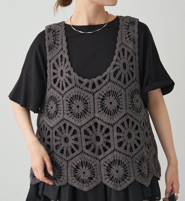  「【25AW】カギ針編み風ビスチェ」|ニット・セーター|