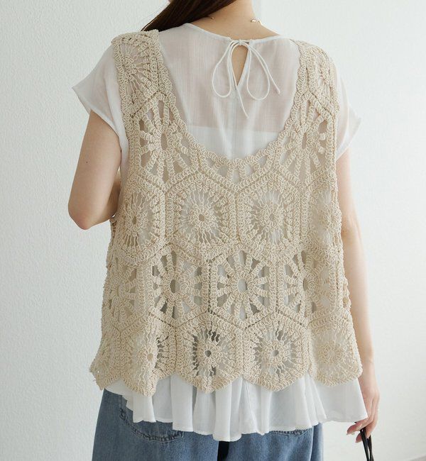  「【25AW】カギ針編み風ビスチェ」|ニット・セーター|