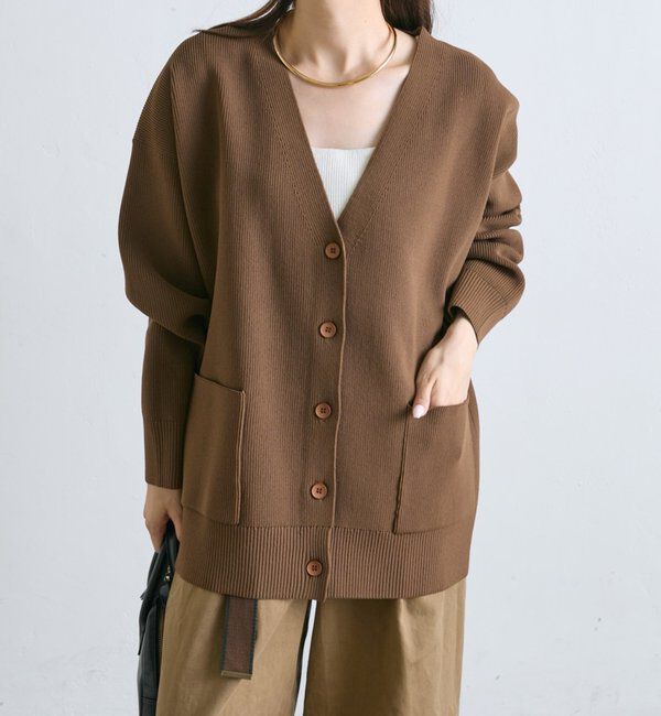  「【WEB限定/Du noir】スポンディッシュBIGVネックカーディガン」|カーディガン|