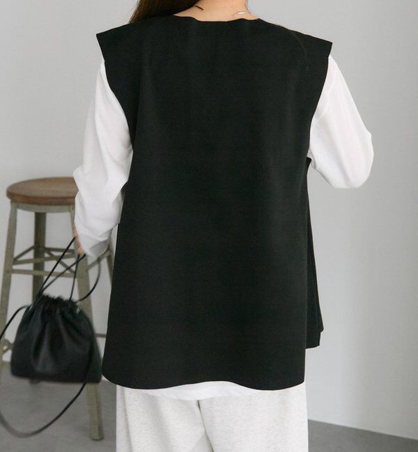  「スポンディッシュVネックニットベスト」|ニット・セーター|