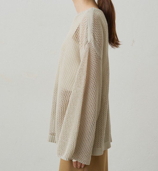  「ワイドスリーブメッシュニット」|ニット・セーター|