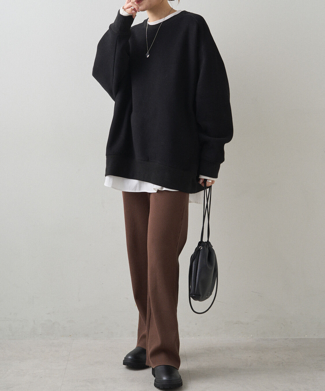  「【-3kg見え◎】微フレアリブパンツ」|その他|