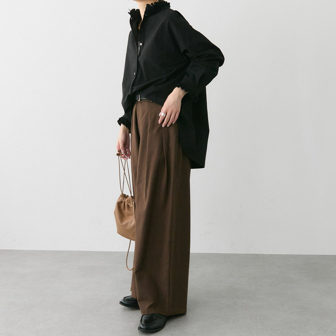  「コットンレーヨンツータックワイドパンツ」|その他|
