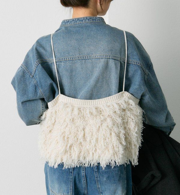  「フリンジジャガードニット細紐ビスチェ」|ニット・セーター|
