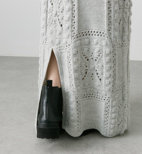  「ポップコーン編みニットスカート」|スカート|