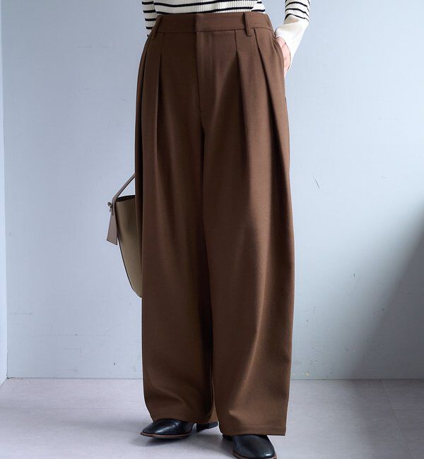  「【2サイズ展開/インフルエンサー企画】ツータック起毛スラックスパンツ」|その他|