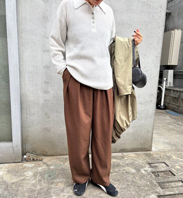  「【2サイズ展開/インフルエンサー企画】ツータック起毛スラックスパンツ」|その他|