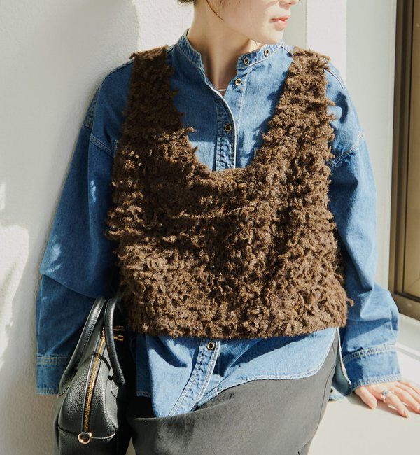  「デニムバンドカラーシャツ」|シャツ・ブラウス|