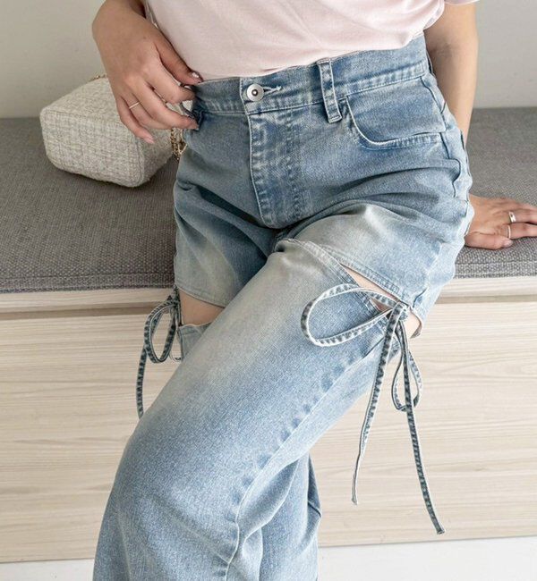  「サイドあき美脚ストレッチデニム」|その他|
