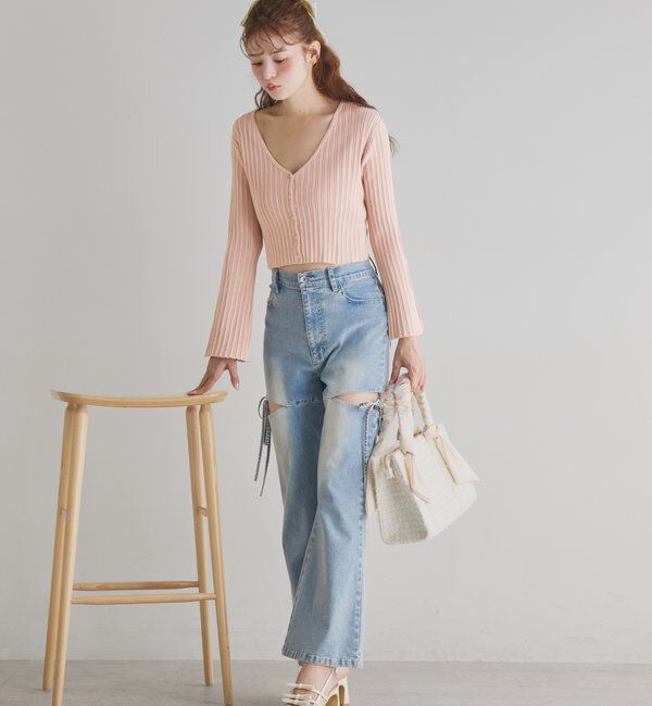  「サイドあき美脚ストレッチデニム」|その他|