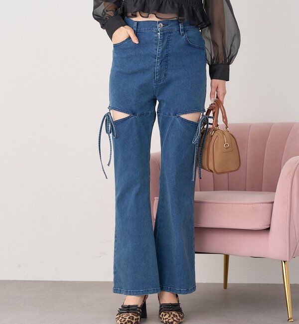  「サイドあき美脚ストレッチデニム」|その他|