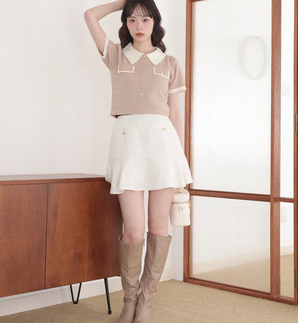  「ローウェストフレアミニスカート」|スカート|