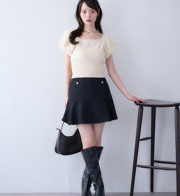  「ローウェストフレアミニスカート」|スカート|