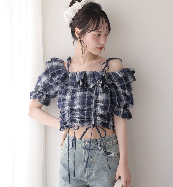  「ドロストフリルブラウス」|シャツ・ブラウス|