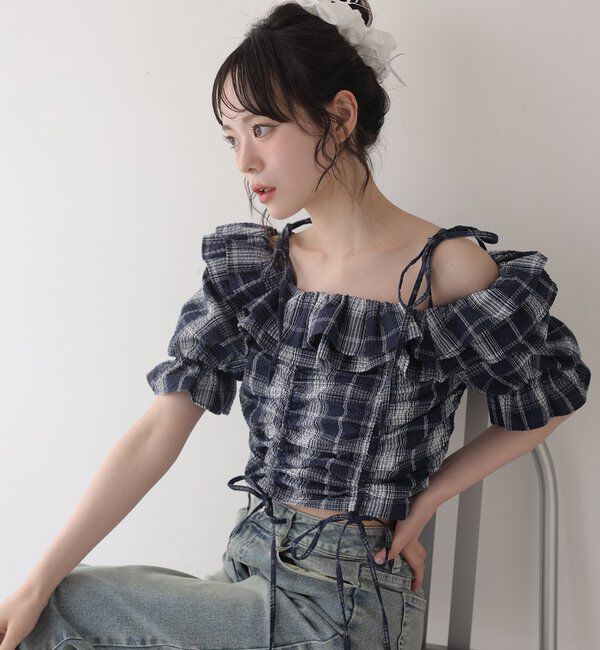  「ドロストフリルブラウス」|シャツ・ブラウス|