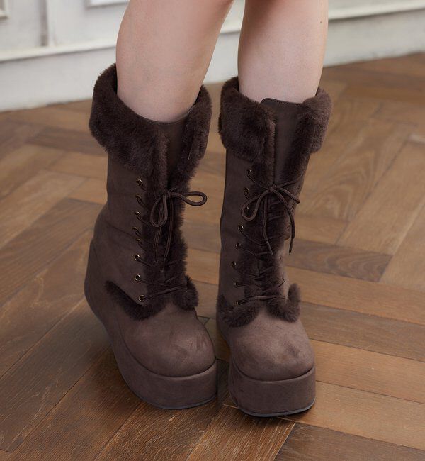  「マイナス３キロレースアップムートンブーツ」|その他|