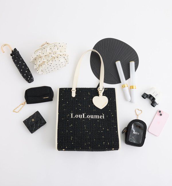  「【LouLoumei】ハートチャーム付きトートバッグ／推し活にも／自立可能」|トートバッグ|