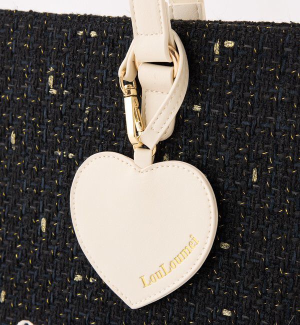  「【LouLoumei】ハートチャーム付きトートバッグ／推し活にも／自立可能」|トートバッグ|