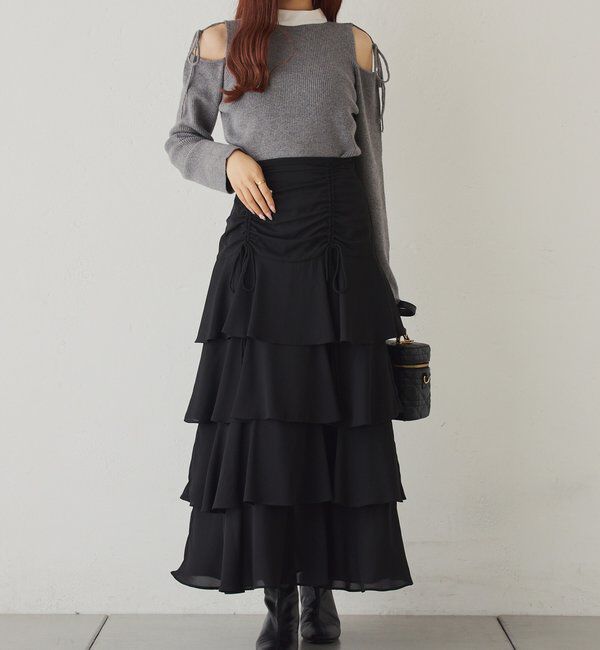  「ドロストティアードロングスカート」|スカート|