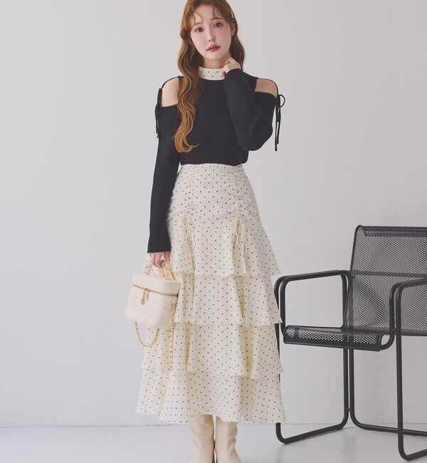  「ドロストティアードロングスカート」|スカート|