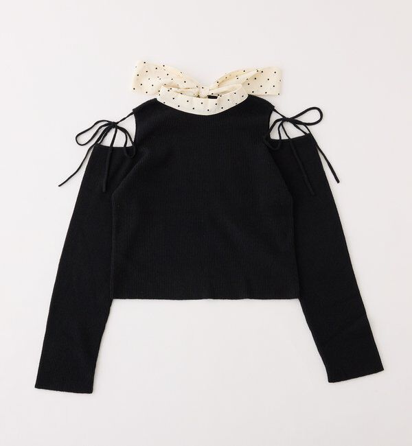  「肩あき配色ニット」|ニット・セーター|