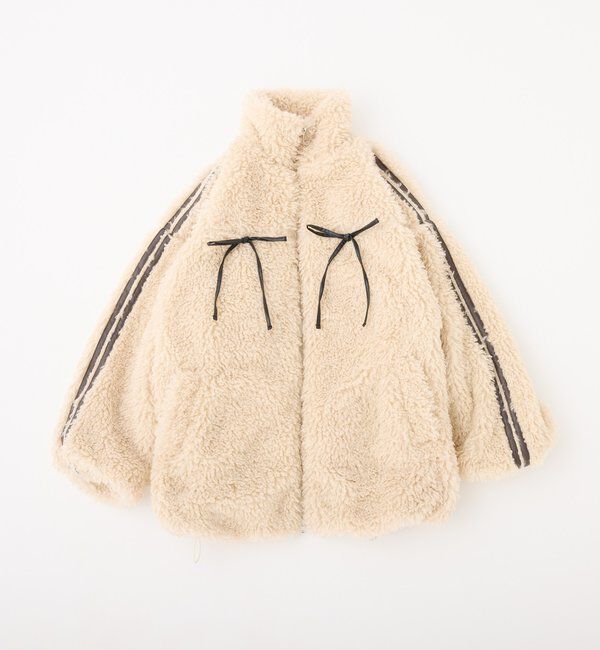  「【リバイバル】リボンボアブルゾン/リボン取り外し可能」|ダウンベスト・ベスト|