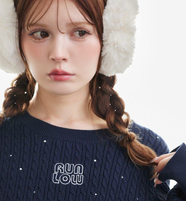  「刺繍入りフェイクムートンイヤーマフ」|その他|