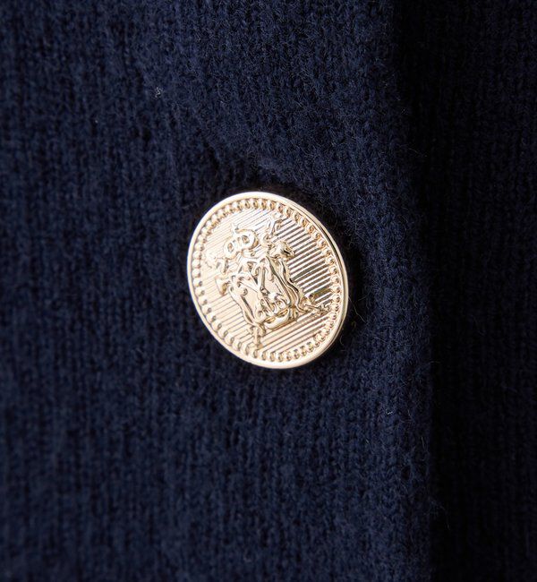  「金ボタン配色衿ニット」|ニット・セーター|