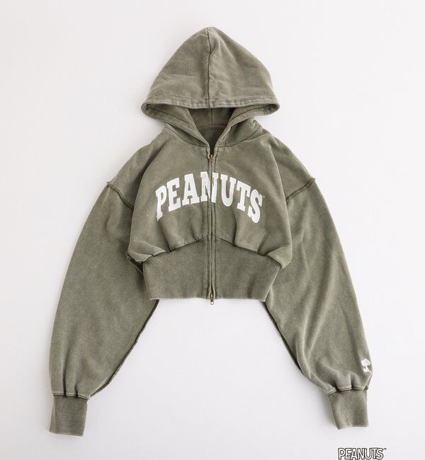  「【PEANUTSコラボ】スヌーピー刺繍入りパーカー」|パーカー|