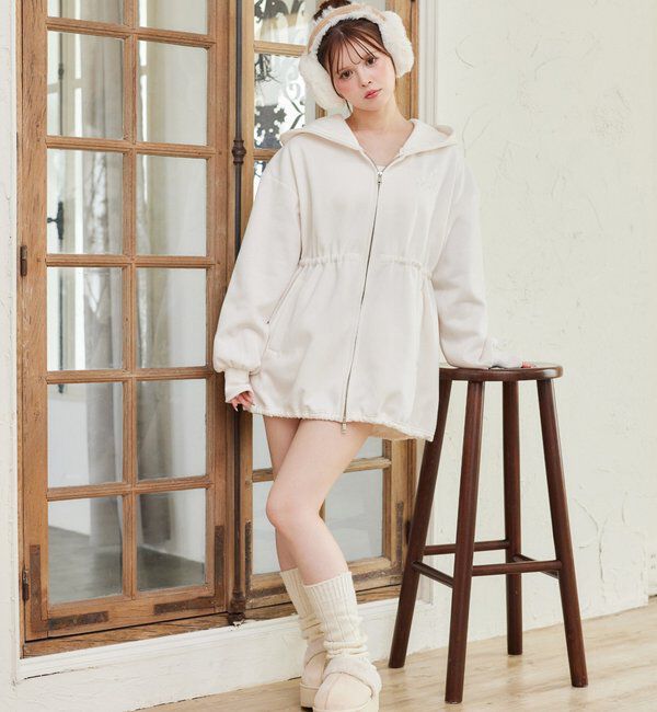  「ロゴ刺繍入り裏起毛ビッグパーカー」|プルオーバー|