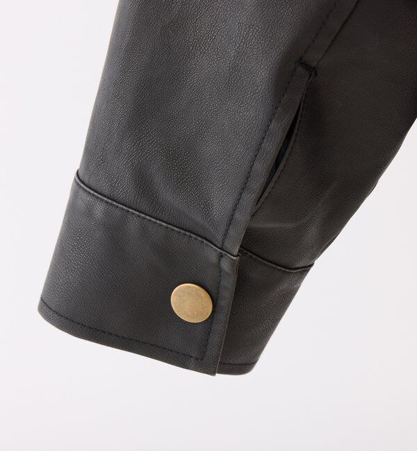  「ミドルエコレザージャケット」|ダッフルコート|