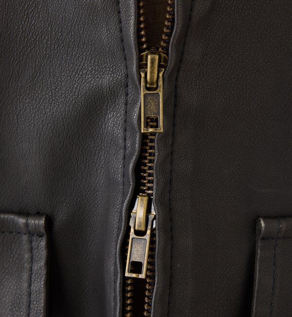  「ミドルエコレザージャケット」|ダッフルコート|