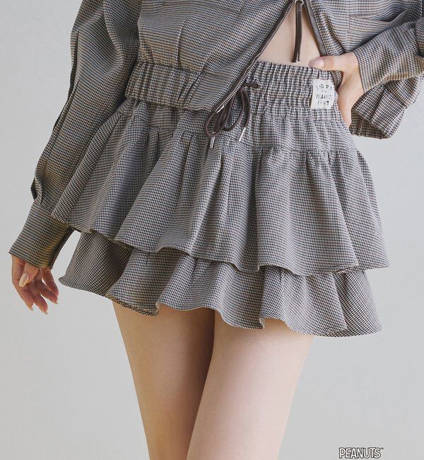  「【PEANUTSコラボ】フリルミニスカート」|スカート|