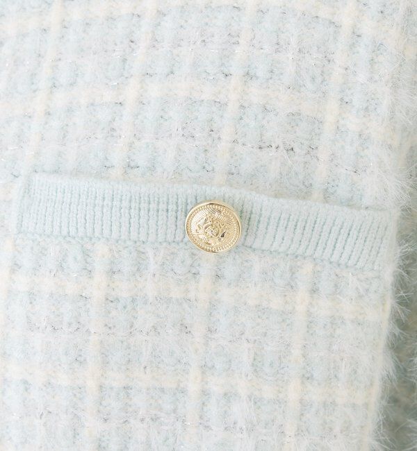  「金ボタンラメツイードカーデ」|ニット・セーター|