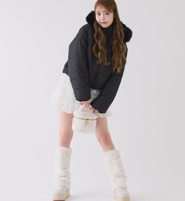  「ファー付きショートフェイクダウン」|ダウンベスト・ベスト|