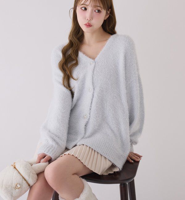  「ベロアモールカーデ」|ニット・セーター|