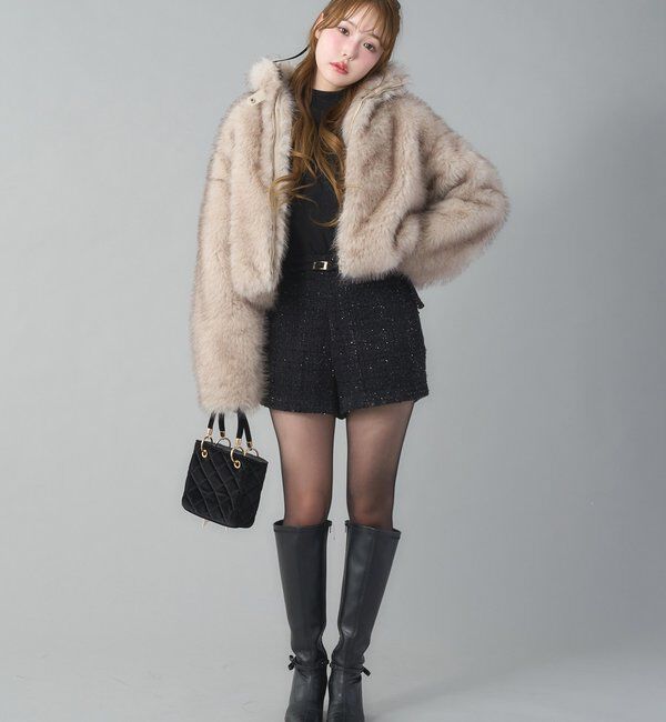  「フェイクファーショートブルゾン」|ダウンベスト・ベスト|